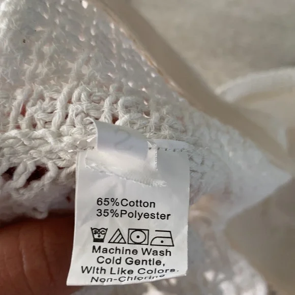 Fringe Hem Crocheted Halter Top size S‎ Bohemian romantic festival summer hippie - Picture 8 of 11